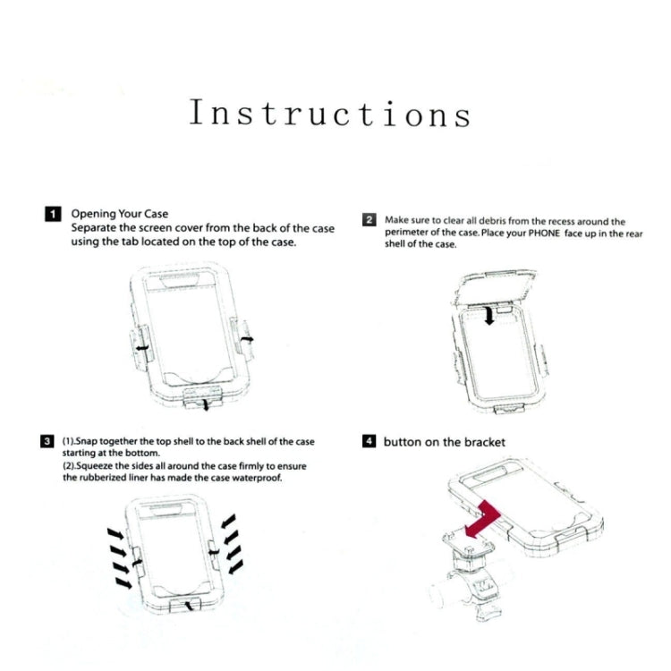 For Galaxy S6 edge / G925 IPX4 Waterproof Shock Protection Tough Case with Bicycle Handlebar Holder