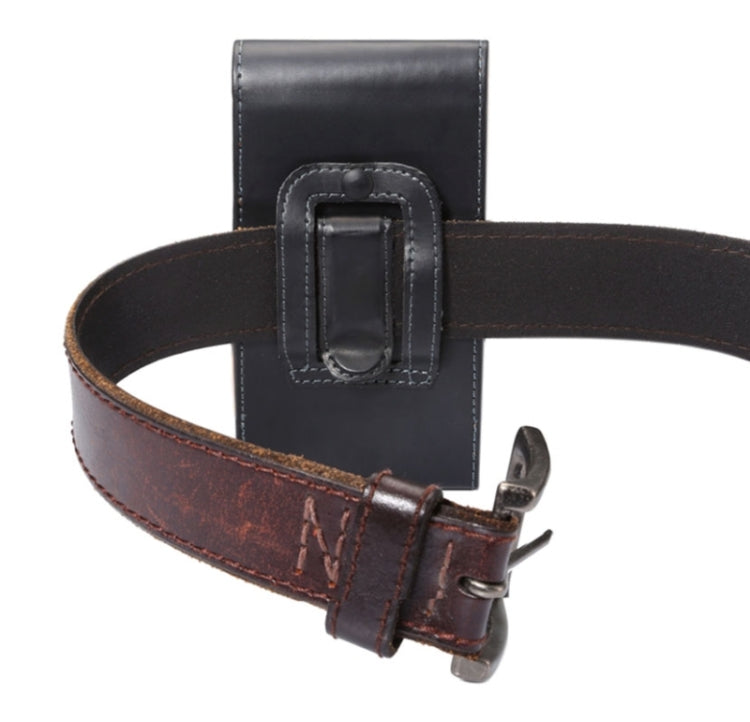 For iPhone X  & Galaxy S7 & S6 / G920 Crazy Horse Texture Vertical Flip Leather Case / Waist Bag with Back Splint