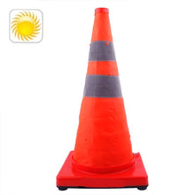 Load image into Gallery viewer, 3-LED Solar Lift Traffic Safety Warning Road Cones, Height: 56cm, Height: 56cm
