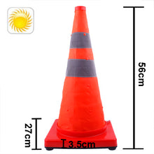 Load image into Gallery viewer, 3-LED Solar Lift Traffic Safety Warning Road Cones, Height: 56cm, Height: 56cm