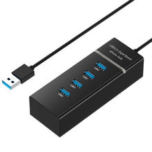 Load image into Gallery viewer, 4 Ports USB 3.0 Hub Splitter with LED, Super Speed 5Gbps, BYL-P104, USB 3.0 (White), USB 3.0 (Black)