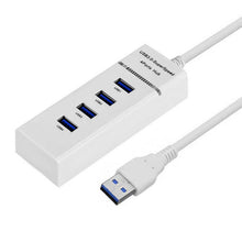 Load image into Gallery viewer, 4 Ports USB 3.0 Hub Splitter with LED, Super Speed 5Gbps, BYL-P104, USB 3.0 (White), USB 3.0 (Black)