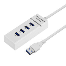 Load image into Gallery viewer, 4 Ports USB 3.0 Hub Splitter with LED, Super Speed 5Gbps, BYL-P104, USB 3.0 (White), USB 3.0 (Black)