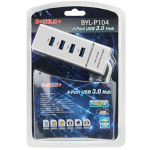 Load image into Gallery viewer, 4 Ports USB 3.0 Hub Splitter with LED, Super Speed 5Gbps, BYL-P104, USB 3.0 (White), USB 3.0 (Black)