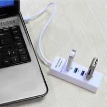 Load image into Gallery viewer, 4 Ports USB 3.0 Hub Splitter with LED, Super Speed 5Gbps, BYL-P104, USB 3.0 (White), USB 3.0 (Black)