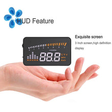 Load image into Gallery viewer, X5 HUD 3 inch Universal Multi Car Head Up Display with OBDII EOBD System, Light Sensors, Rotation Speed, Rotation Speed Unit, Unit Mark, Voltage, Water Temperature, Alarm mark, X5 HUD 3 inch
