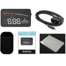 Load image into Gallery viewer, X5 HUD 3 inch Universal Multi Car Head Up Display with OBDII EOBD System, Light Sensors, Rotation Speed, Rotation Speed Unit, Unit Mark, Voltage, Water Temperature, Alarm mark, X5 HUD 3 inch