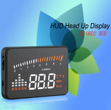 Load image into Gallery viewer, X5 HUD 3 inch Universal Multi Car Head Up Display with OBDII EOBD System, Light Sensors, Rotation Speed, Rotation Speed Unit, Unit Mark, Voltage, Water Temperature, Alarm mark, X5 HUD 3 inch