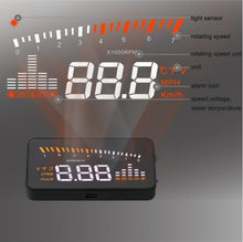 Load image into Gallery viewer, X5 HUD 3 inch Universal Multi Car Head Up Display with OBDII EOBD System, Light Sensors, Rotation Speed, Rotation Speed Unit, Unit Mark, Voltage, Water Temperature, Alarm mark, X5 HUD 3 inch