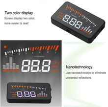 Load image into Gallery viewer, X5 HUD 3 inch Universal Multi Car Head Up Display with OBDII EOBD System, Light Sensors, Rotation Speed, Rotation Speed Unit, Unit Mark, Voltage, Water Temperature, Alarm mark, X5 HUD 3 inch