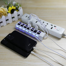 Load image into Gallery viewer, 7 Ports USB Hub 2.0 USB Splitter High Speed 480Mbps with ON/OFF Switch / 7 LEDs, 7 Ports (White), 7 Ports (Black)