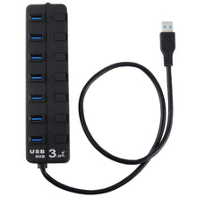 Load image into Gallery viewer, 7 Ports USB 3.0 Hub with Individual Switches for each Data Transfer Ports, 7 Ports (White), 7 Ports (Black)