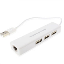 Load image into Gallery viewer, 1 Port USB Network With 3 Port USB Hub To Female RJ45 Ethernet Lan Adapter Card, USB 2.0