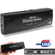 Load image into Gallery viewer, Hi-speed USB 2.0 Docking Station with 8 Ports (2xUSB 2.0 + PS2 Mouse + PS2 Keyboard + RS232 + DB25 + LAN + Upstream),Black, Docking Station (Silver), Docking Station (Black)