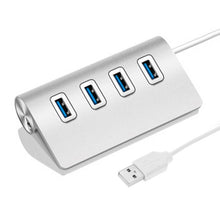 Load image into Gallery viewer, High Speed 5Gbps 4 Ports USB 3.0 HUB Portable Aluminum USB Splitter, Support 2TB, 4 Ports (Silver)