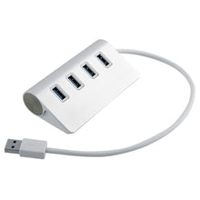Load image into Gallery viewer, High Speed 5Gbps 4 Ports USB 3.0 HUB Portable Aluminum USB Splitter, Support 2TB, 4 Ports (Silver)