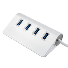 Load image into Gallery viewer, High Speed 5Gbps 4 Ports USB 3.0 HUB Portable Aluminum USB Splitter, Support 2TB, 4 Ports (Silver)
