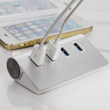 Load image into Gallery viewer, High Speed 5Gbps 4 Ports USB 3.0 HUB Portable Aluminum USB Splitter, Support 2TB, 4 Ports (Silver)