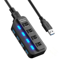 Load image into Gallery viewer, 4 Ports USB 3.0 Hub with Individual Switches for each Data Transfer Ports