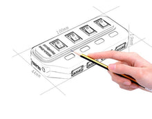 Load image into Gallery viewer, 4 Ports USB 3.0 Hub with Individual Switches for each Data Transfer Ports