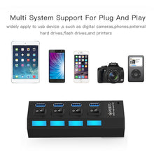 Load image into Gallery viewer, 4 Ports USB 3.0 HUB, Super Speed 5Gbps, Plug and Play, Support 1TB , 4 Ports (Black), 4 Ports (White)