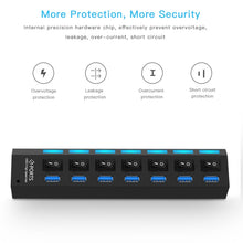 Load image into Gallery viewer, 7 Ports USB 3.0 HUB, Super Speed 5Gbps, Plug and Play, Support 1TB, 7 Ports (Black), 7 Ports (White)
