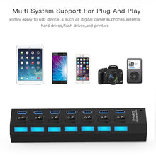 Load image into Gallery viewer, 7 Ports USB 3.0 HUB, Super Speed 5Gbps, Plug and Play, Support 1TB, 7 Ports (Black), 7 Ports (White)