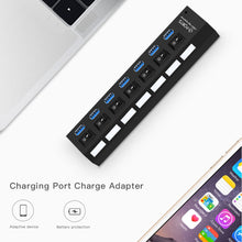 Load image into Gallery viewer, 7 Ports USB 3.0 HUB, Super Speed 5Gbps, Plug and Play, Support 1TB, 7 Ports (Black), 7 Ports (White)