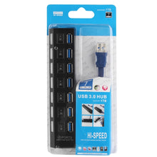 Load image into Gallery viewer, 7 Ports USB 3.0 HUB, Super Speed 5Gbps, Plug and Play, Support 1TB, 7 Ports (Black), 7 Ports (White)