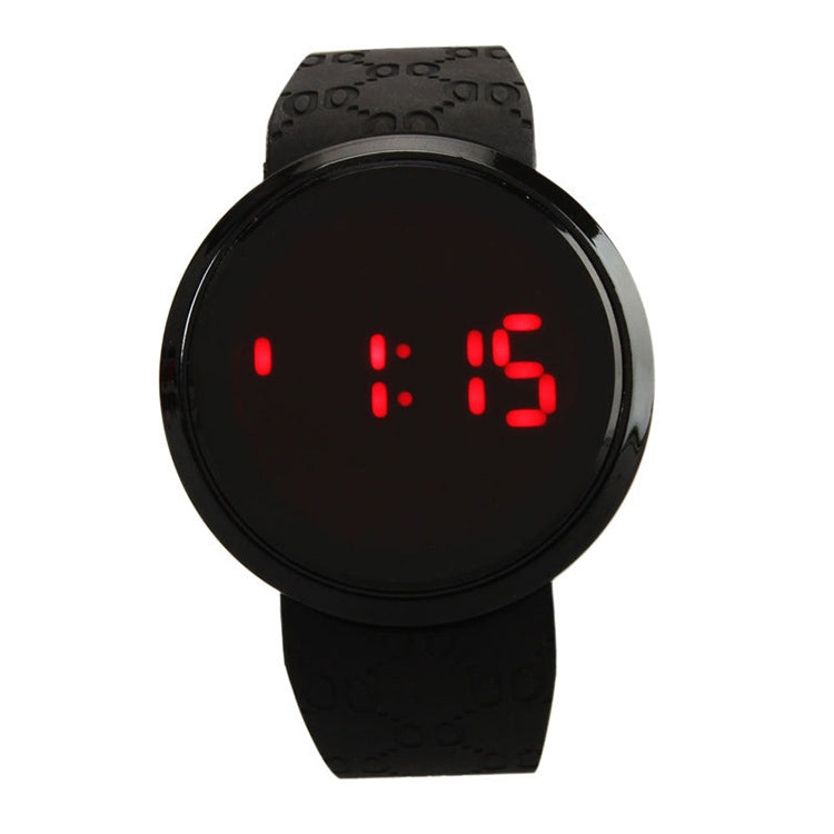 Touch Screen Unisex LED Digital Watch Wristwatch Timepiece Silicon Strap ( White )