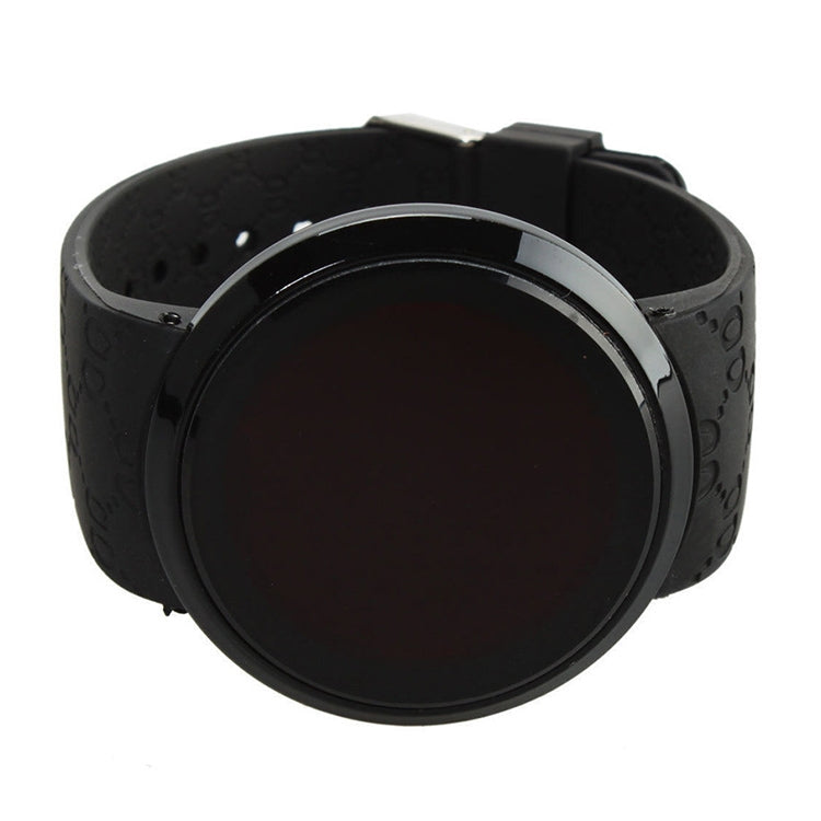 Touch Screen Unisex LED Digital Watch Wristwatch Timepiece Silicon Strap ( White )