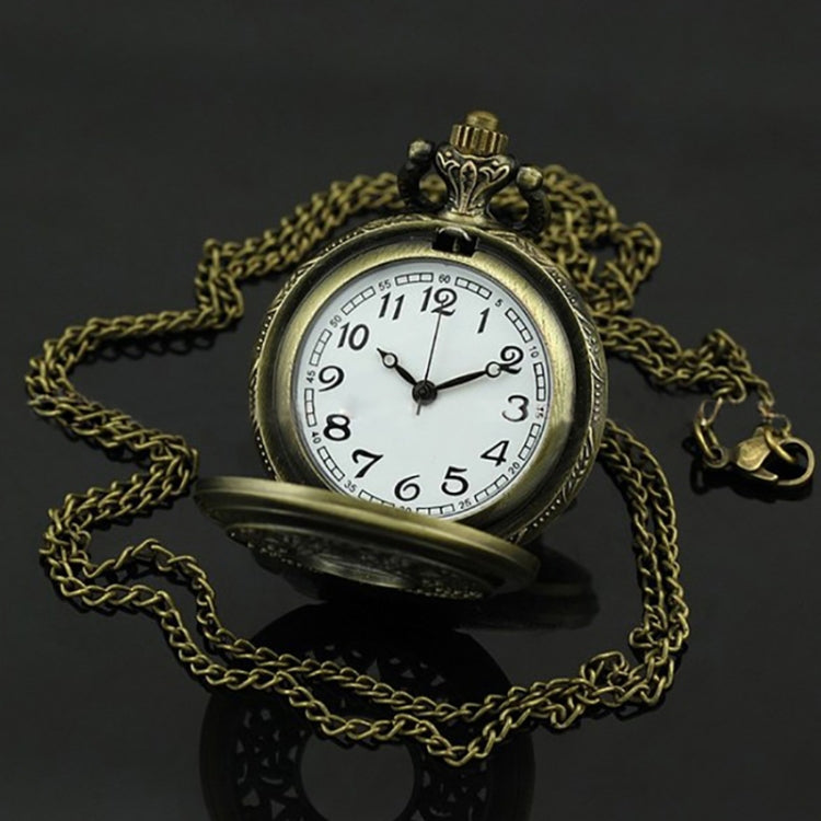 Butterfly Pattern Zinc Alloy Chain Analog Quartz Pocket Watch