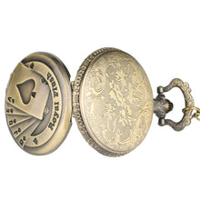 Load image into Gallery viewer, Playing Card Pattern Zinc Alloy Quartz Waterproof Pocket Watch