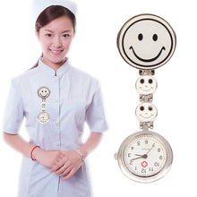 Load image into Gallery viewer, Smile Style Portable Alloy Nurse Round Quartz Wristwatch Watch with Pin, Smile Style (White)