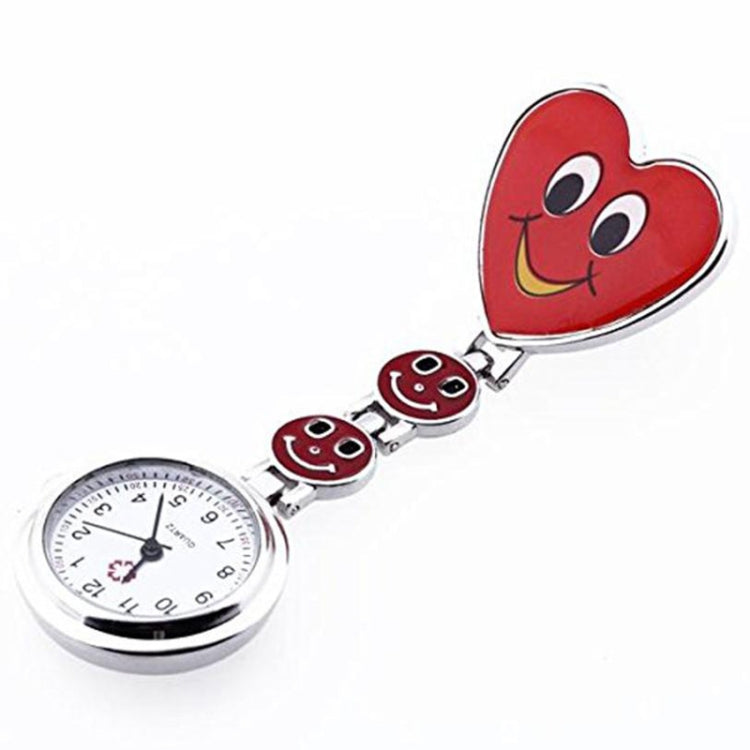 Smile Style Portable Alloy Nurse Round Quartz Wristwatch Watch with Pin