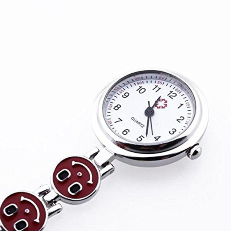 Smile Style Portable Alloy Nurse Round Quartz Wristwatch Watch with Pin