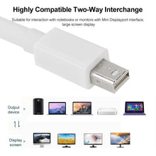 Load image into Gallery viewer, Mini DP DisplayPort  Cable for Apple iMac MacBook Pro, Length: 2m, Mini DP to Mini DP Male