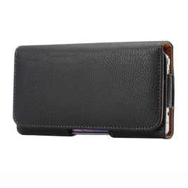 5.7 inch Litchi Texture Vertical Flip Thwartwise Leather Case / Waist Bag for Galaxy S8+ / S9+ / Note 8, iPhone 8 Plus / 7 Plus(Black)
