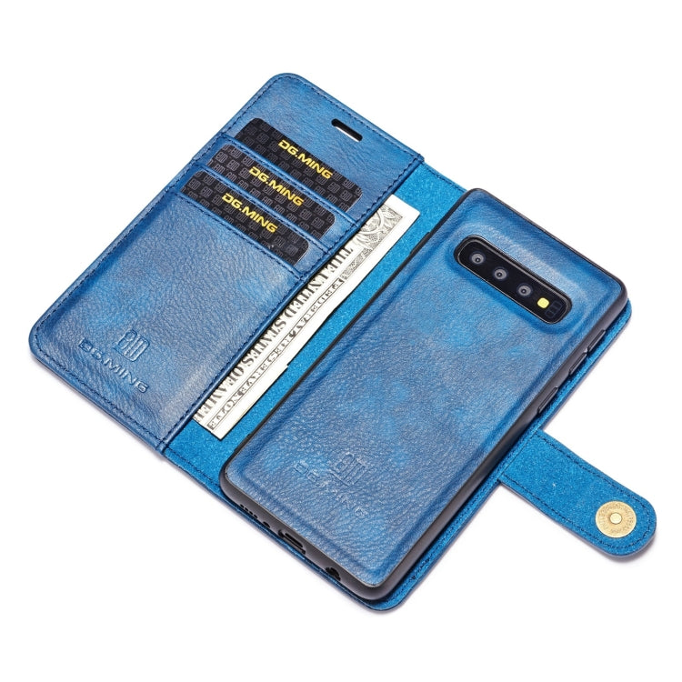 DG.MING Crazy Horse Texture Flip Detachable Magnetic Leather Case for Samsung Galaxy S10 Plus, with Holder & Card Slots & Wallet