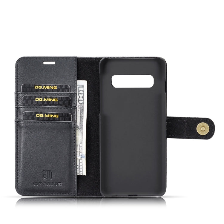 DG.MING Crazy Horse Texture Flip Detachable Magnetic Leather Case for Samsung Galaxy S10, with Holder & Card Slots & Wallet