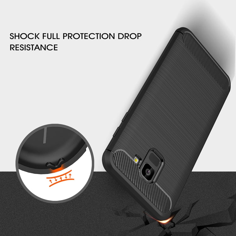 Brushed Texture Carbon Fiber Shockproof TPU Case for Galaxy J6 2018 (EU Version)