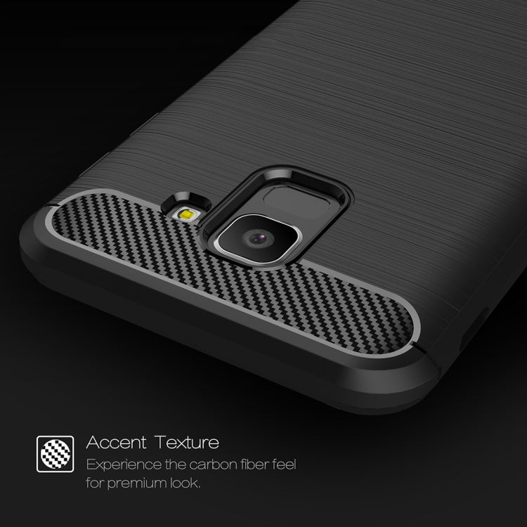 Brushed Texture Carbon Fiber Shockproof TPU Case for Galaxy J6 2018 (EU Version)