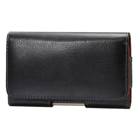 5.5 inch Litchi Texture Vertical Flip Thwartwise Genuine Leather Case / Waist Bag with Rotatable Back Splint for Galaxy S7 Edge & Note 5 & 4 & 3 & 2, Huawei P9 Plus & Honor 7i & Honor 6 Plus, etc