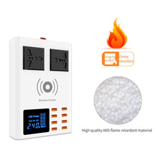 Load image into Gallery viewer, YC-CDA10W 10W Multi Port USB Intelligent Digital Display Fast Charging Wireless Charger, UK Plug