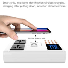 Load image into Gallery viewer, YC-CDA10W 10W Multi Port USB Intelligent Digital Display Fast Charging Wireless Charger, UK Plug