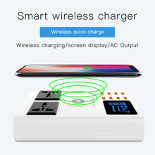 Load image into Gallery viewer, YC-CDA10W 10W Multi Port USB Intelligent Digital Display Fast Charging Wireless Charger, UK Plug