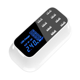 YC-CDA19A 8-port USB Multi-function 40W Intelligent Digital Display Fast Charging Dock, UK Plug