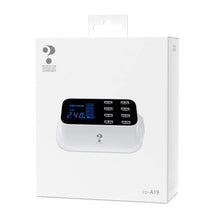 Load image into Gallery viewer, YC-CDA19A 8-port USB Multi-function 40W Intelligent Digital Display Fast Charging Dock, UK Plug