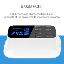 Load image into Gallery viewer, YC-CDA19A 8-port USB Multi-function 40W Intelligent Digital Display Fast Charging Dock, UK Plug
