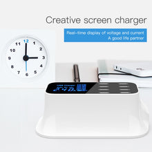 Load image into Gallery viewer, YC-CDA19A 8-port USB Multi-function 40W Intelligent Digital Display Fast Charging Dock, UK Plug